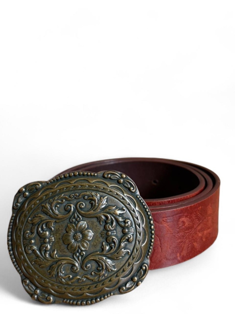 Vintage Embossed Leather Belt